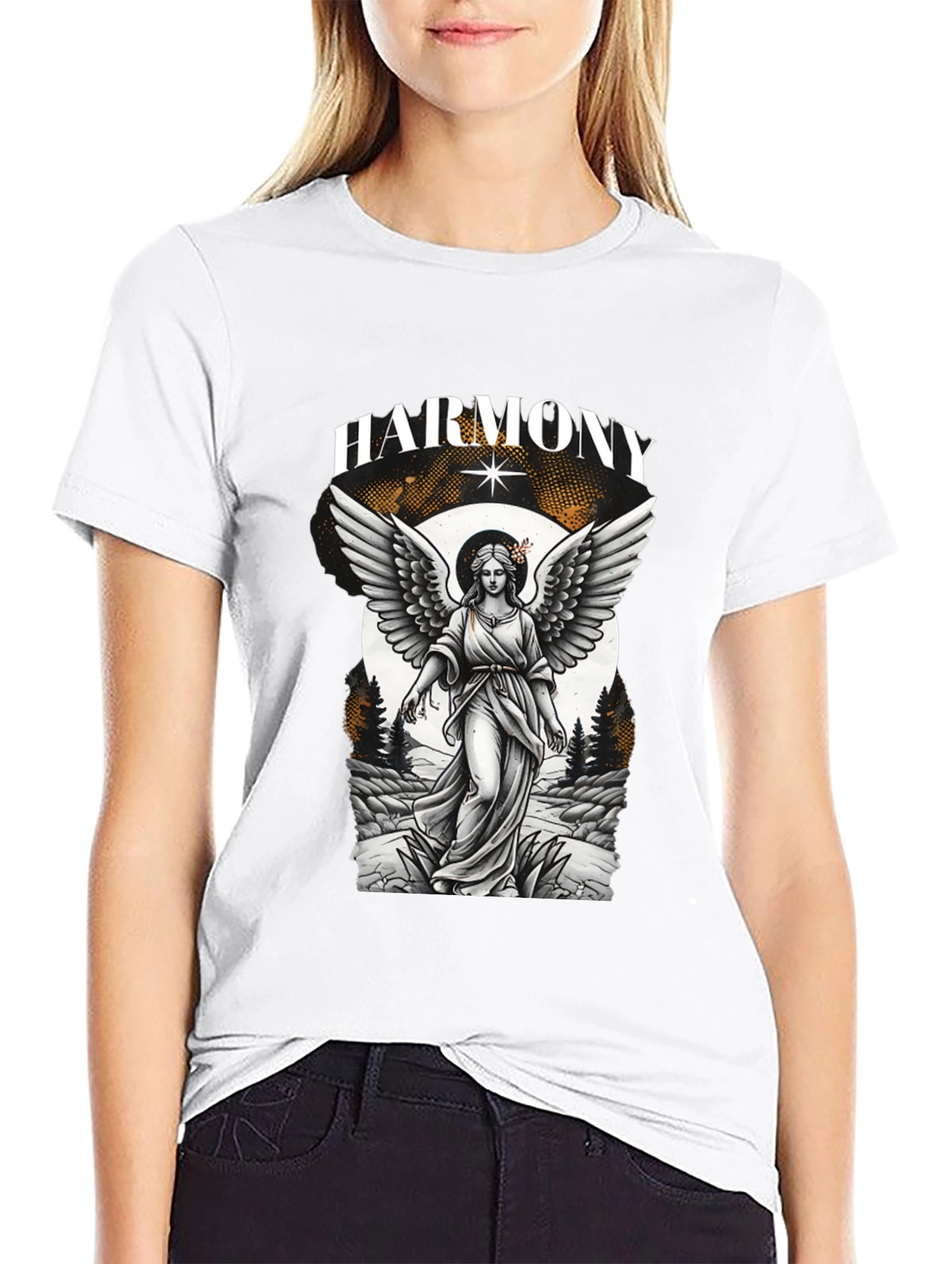 Harmony Angel Graphic T-Shirt - Black