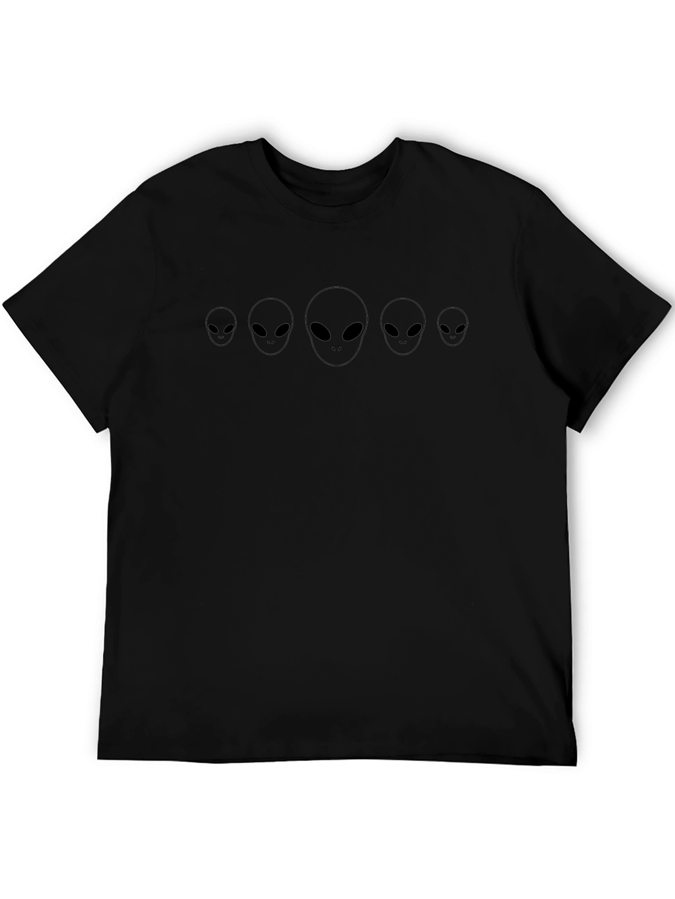 Alien Head Graphic Tee - Black Cotton Blend