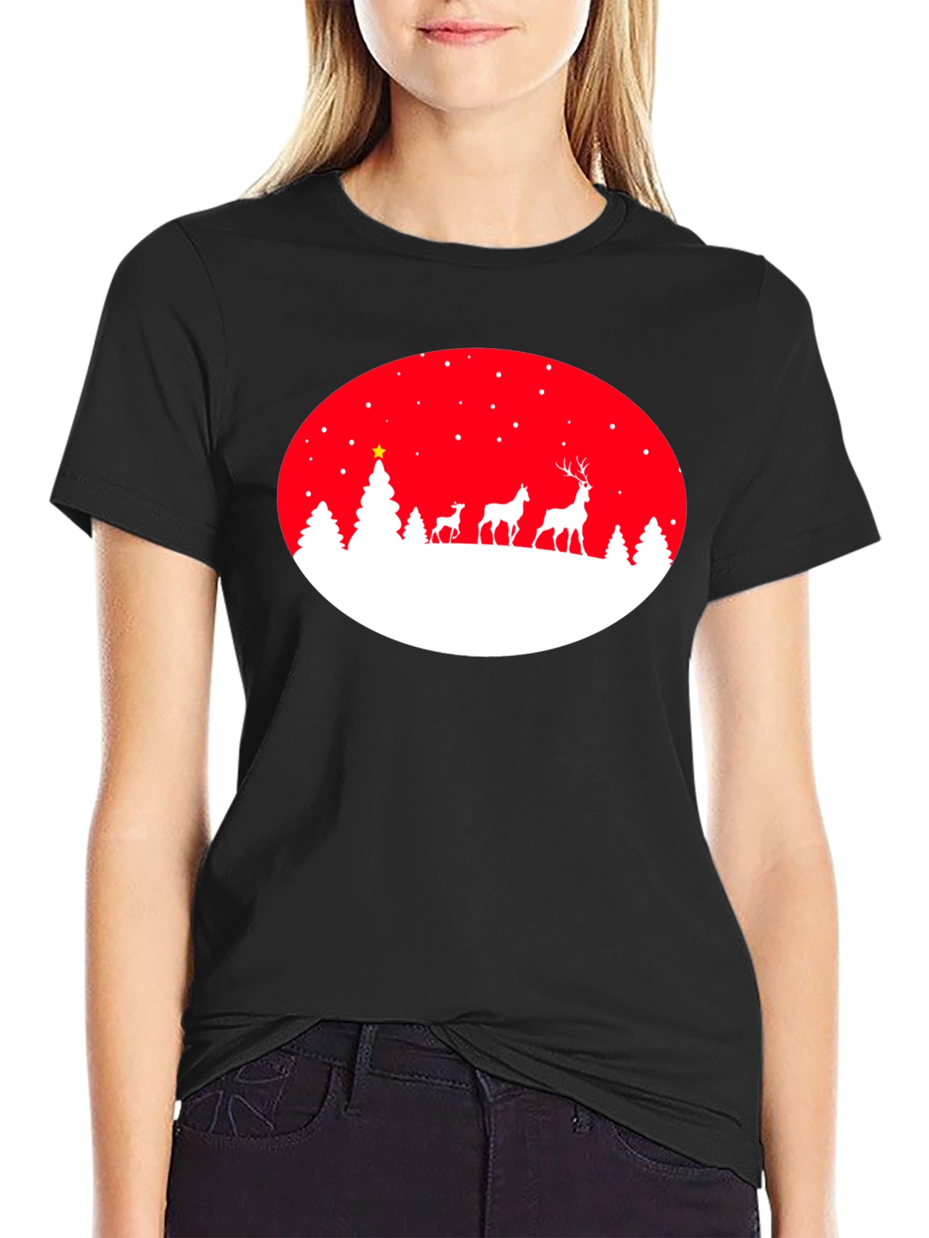 Festive Deer Christmas T-Shirt
