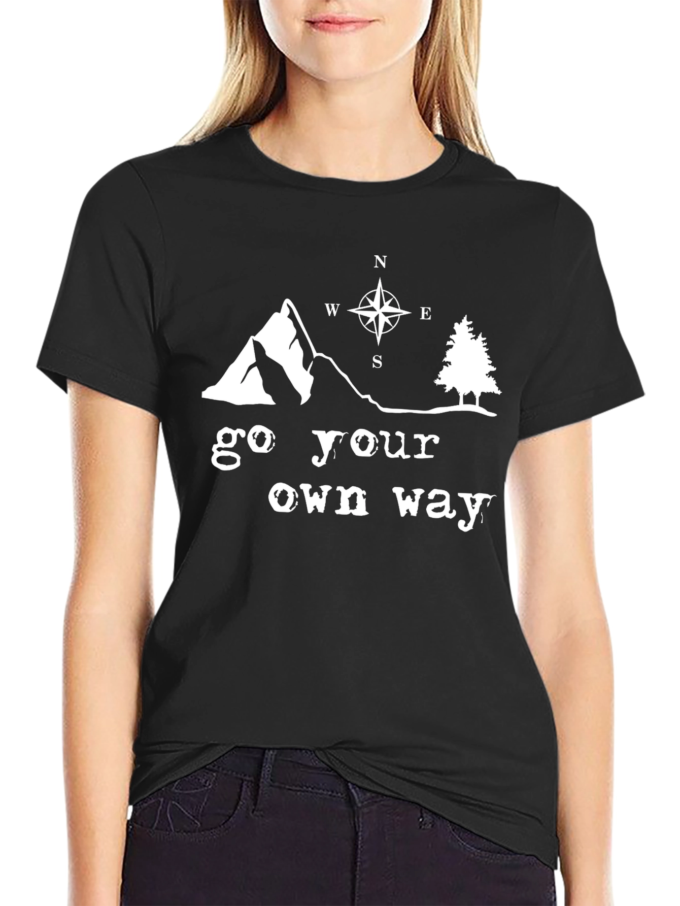 Go Your Own Way Graphic Tee - Black