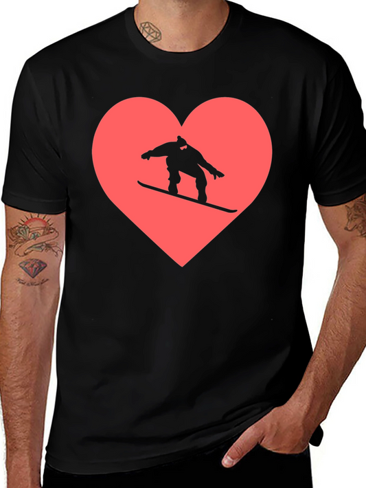 Snowboard Heart Graphic Tee - Black
