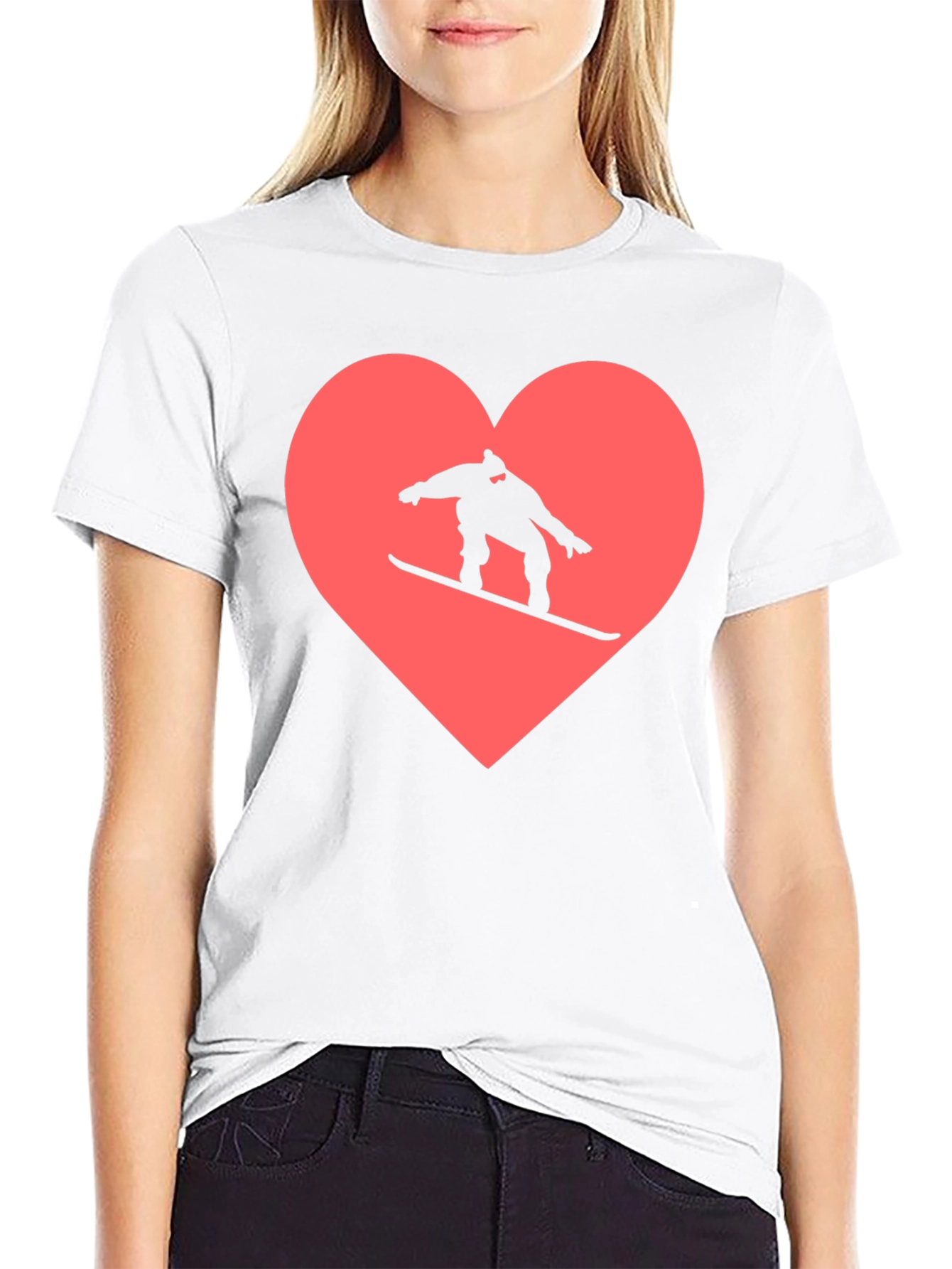 Snowboard Heart Graphic Tee - Black