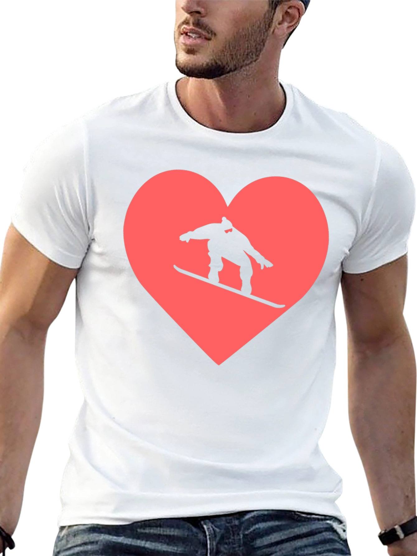 Snowboard Heart Graphic Tee - Black