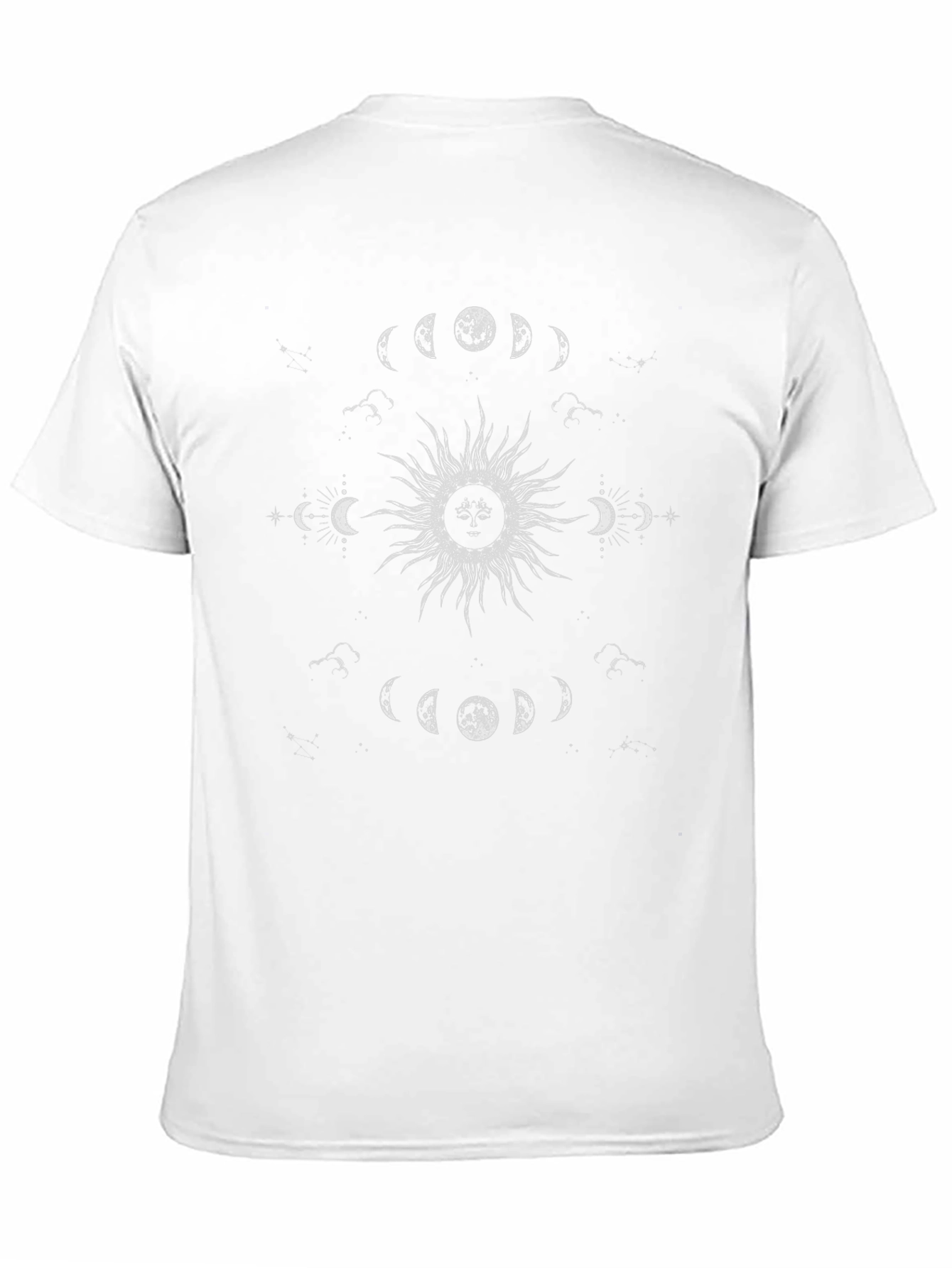 Celestial Moon Phases Graphic Tee - Black