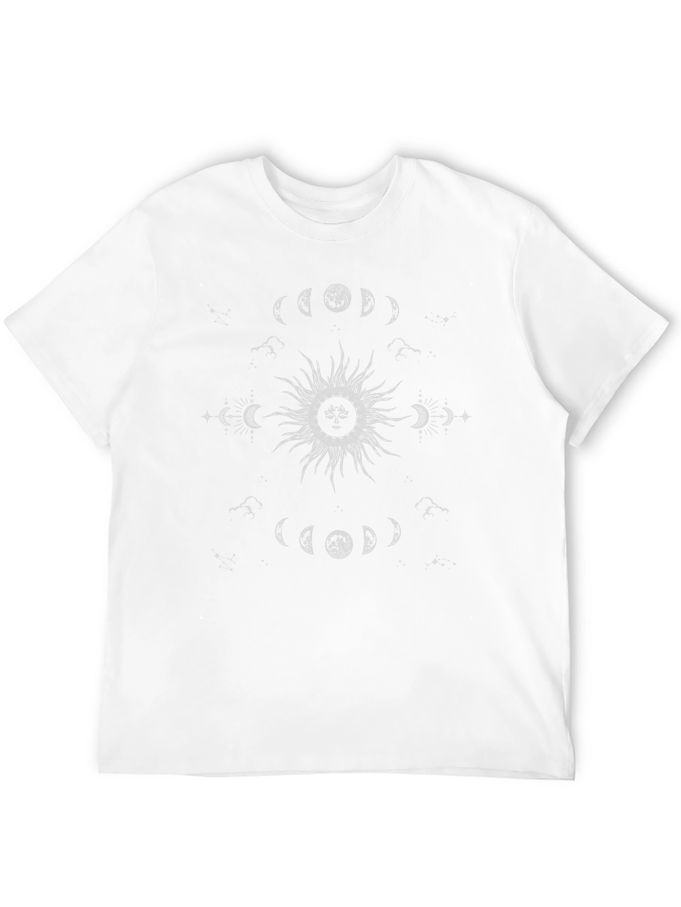 Celestial Moon Phases Graphic Tee - Black