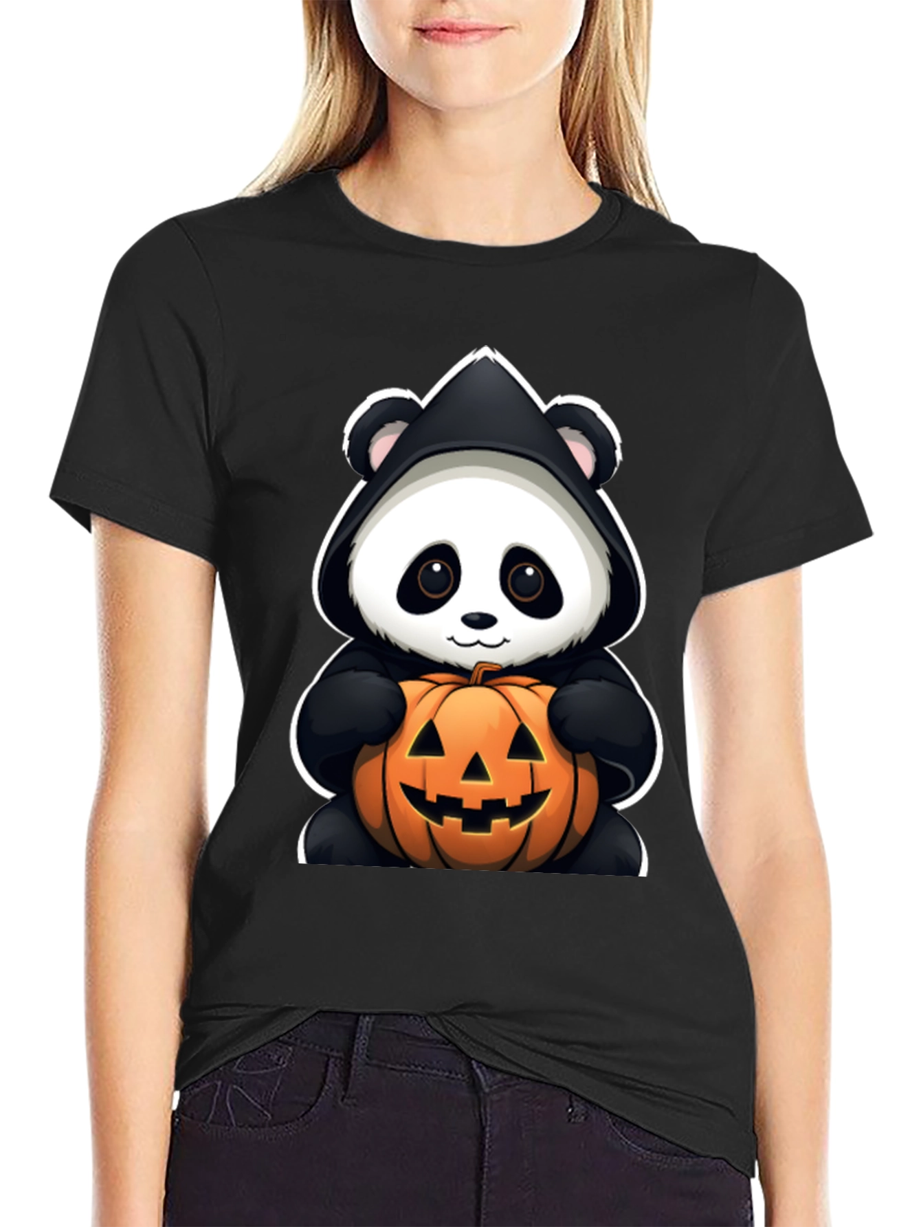 Panda Halloween Pumpkin T-Shirt