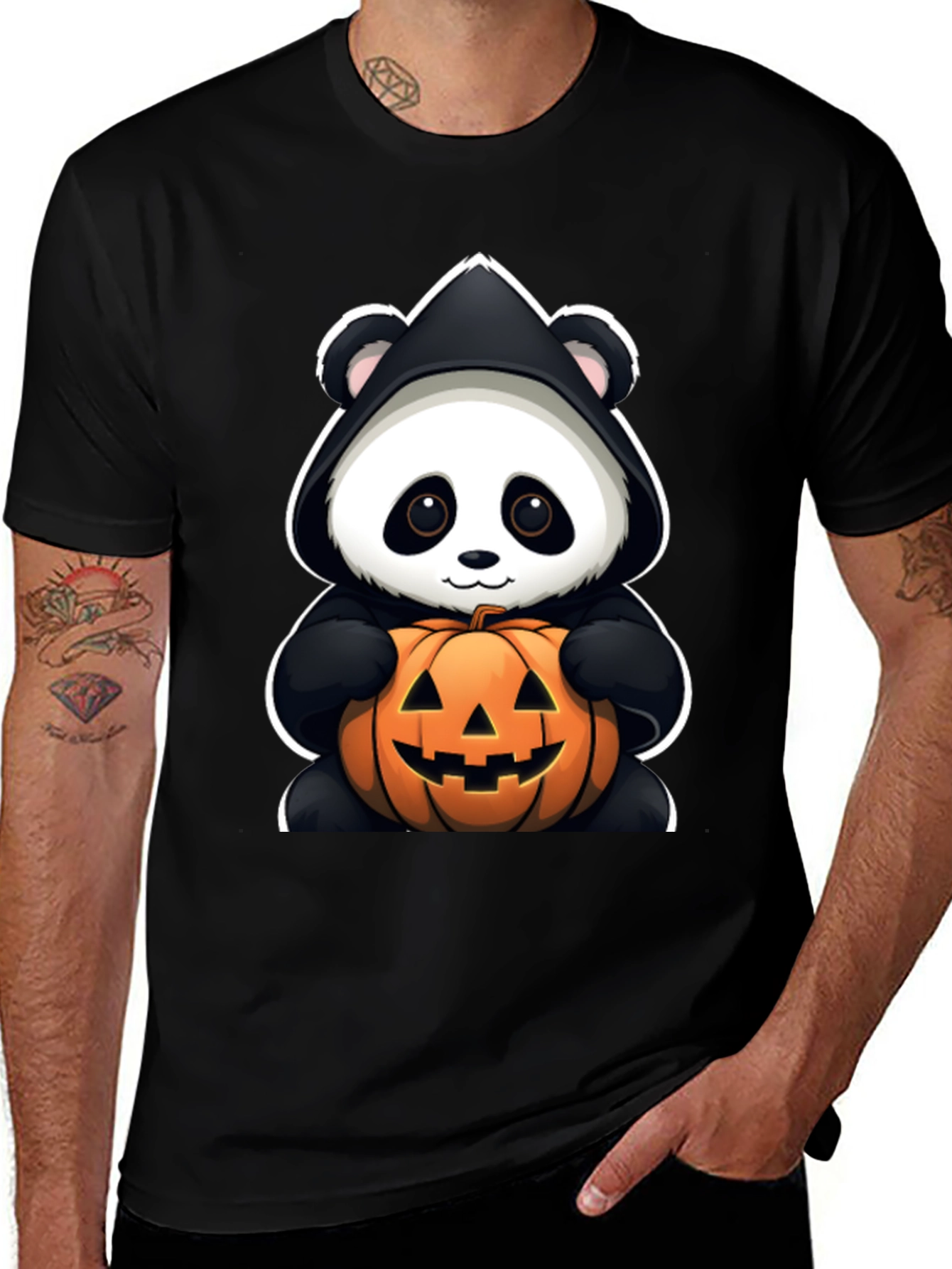 Panda Halloween Pumpkin T-Shirt