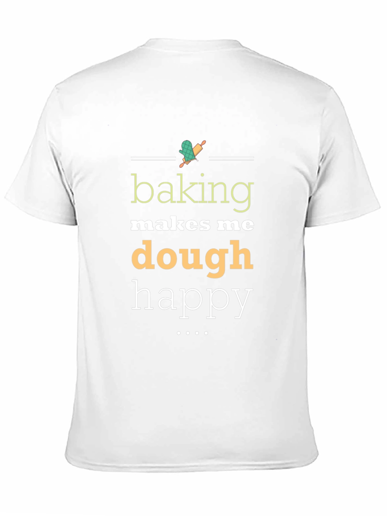 Baking Makes Me Dough Happy Black Graphic Tee