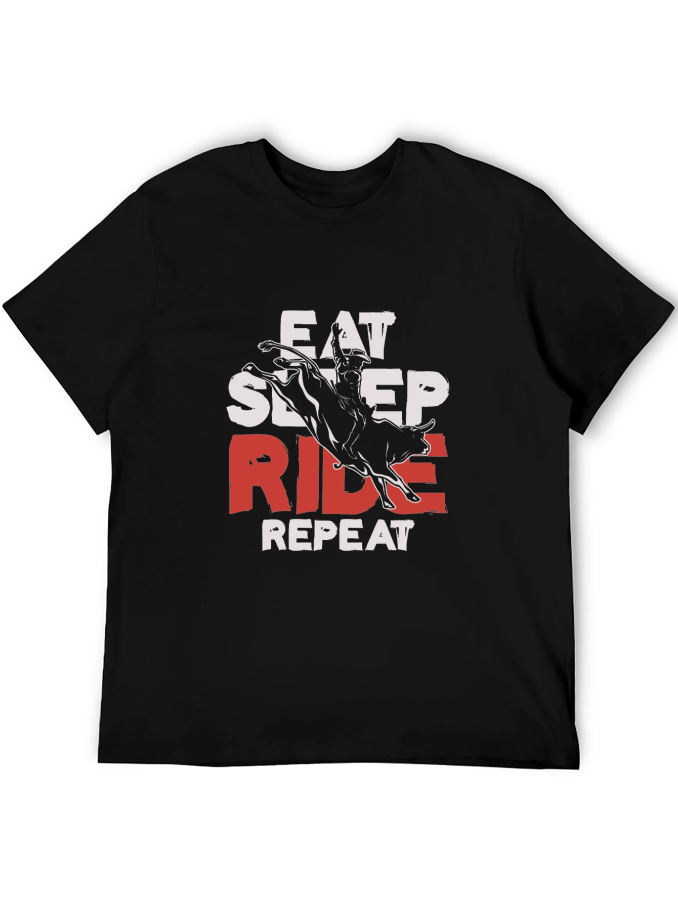 Eat Sleep Ride Repeat Bull Rider T-Shirt