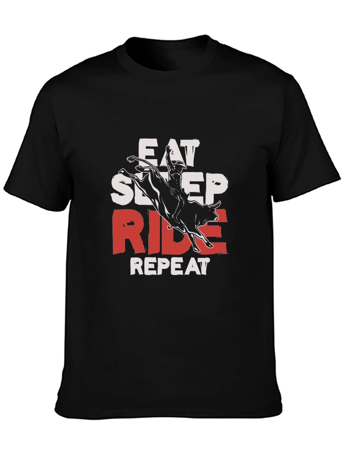 Eat Sleep Ride Repeat Bull Rider T-Shirt