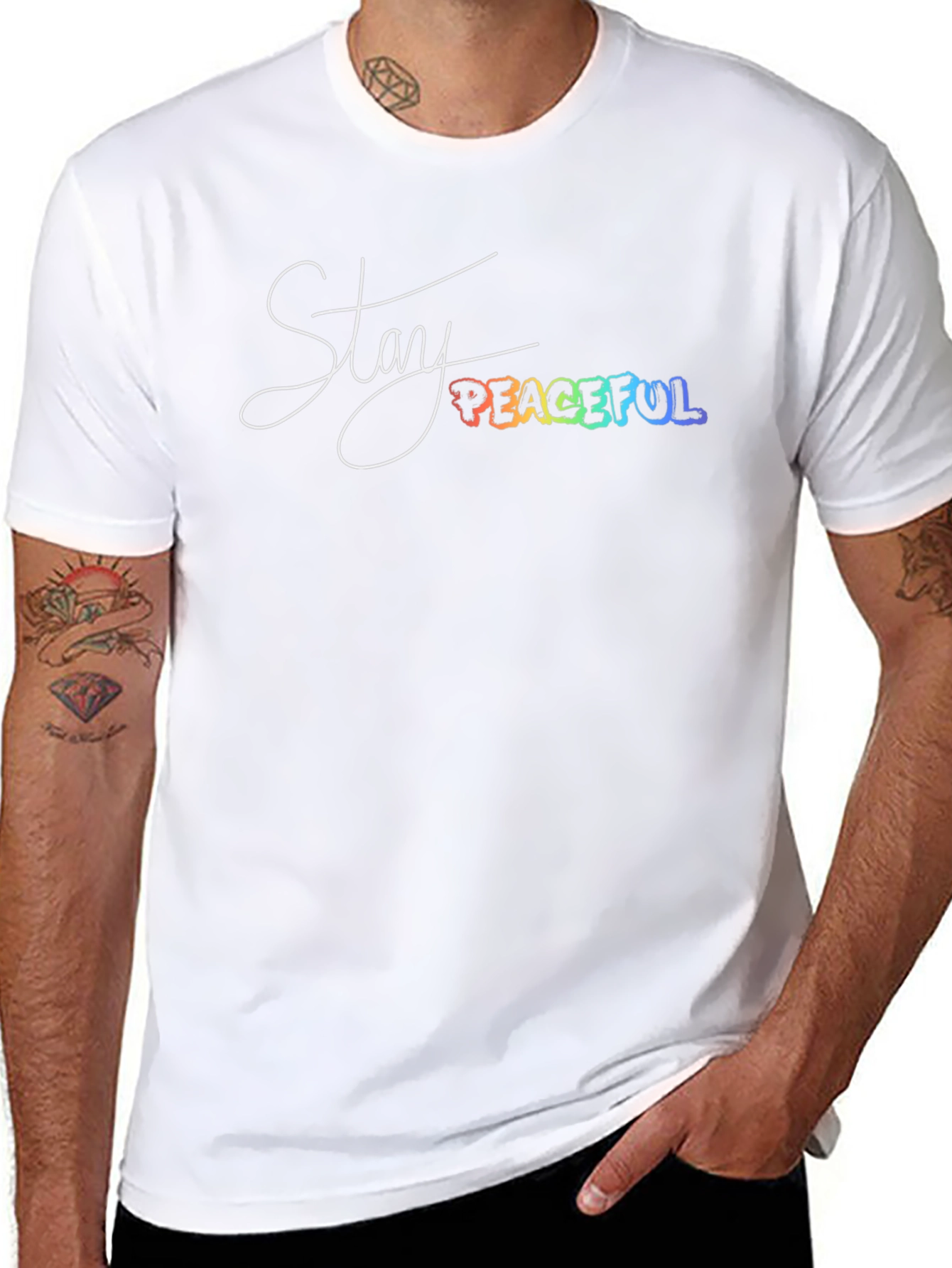 Stay Peaceful Graphic Tee - Black