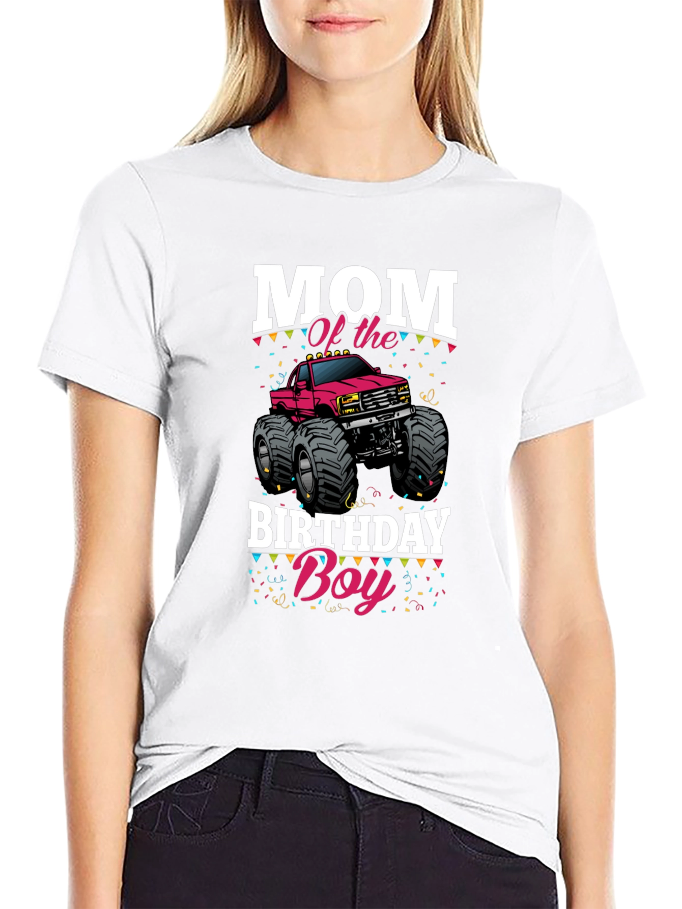 Mom of the Birthday Boy Monster Truck T-Shirt