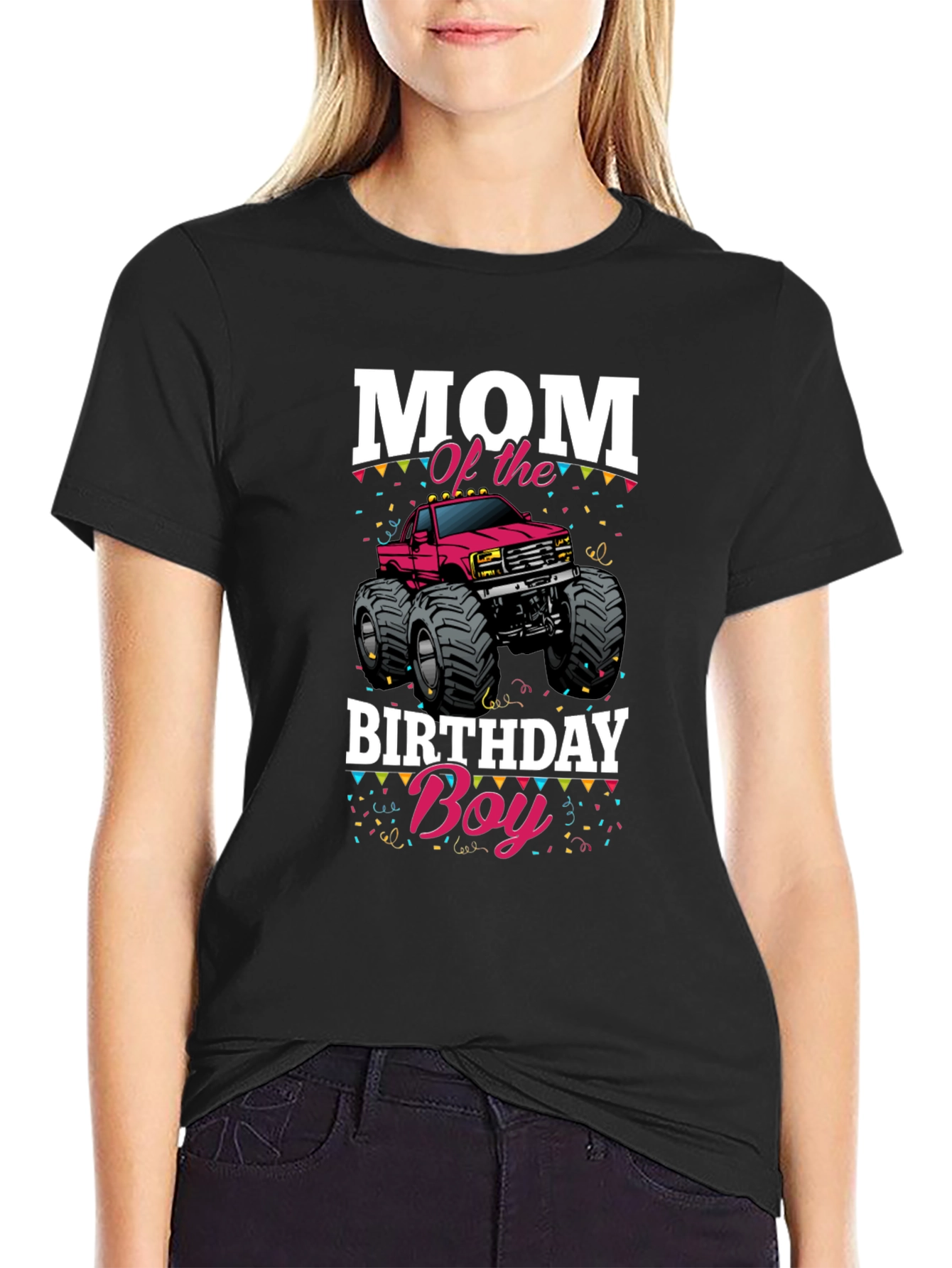 Mom of the Birthday Boy Monster Truck T-Shirt