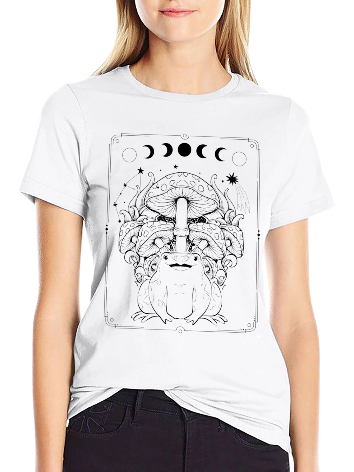 Mystic Frog & Mushroom Black T-Shirt