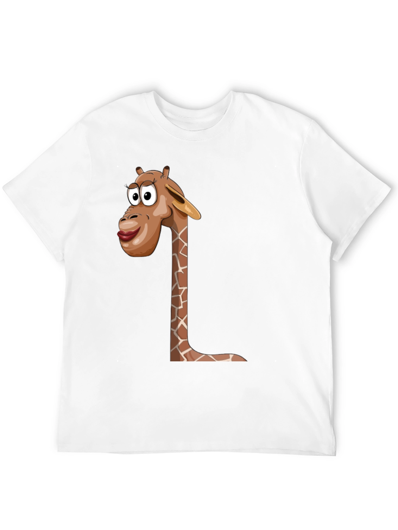 Giraffe Cartoon Graphic Black T-Shirt