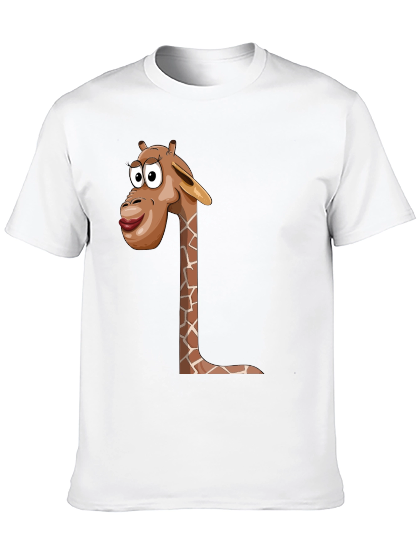 Giraffe Cartoon Graphic Black T-Shirt