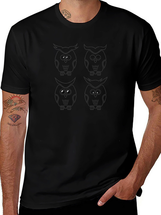 Owl Eyes Graphic Tee - Mens Black Short Sleeve Shirt