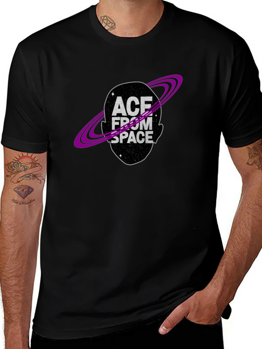 Ace From Space Graphic Tee - Black Cotton Blend T-Shirt