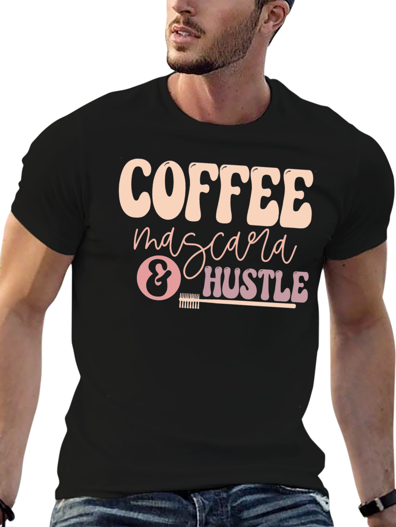 Coffee Mascara Hustle Graphic T-Shirt