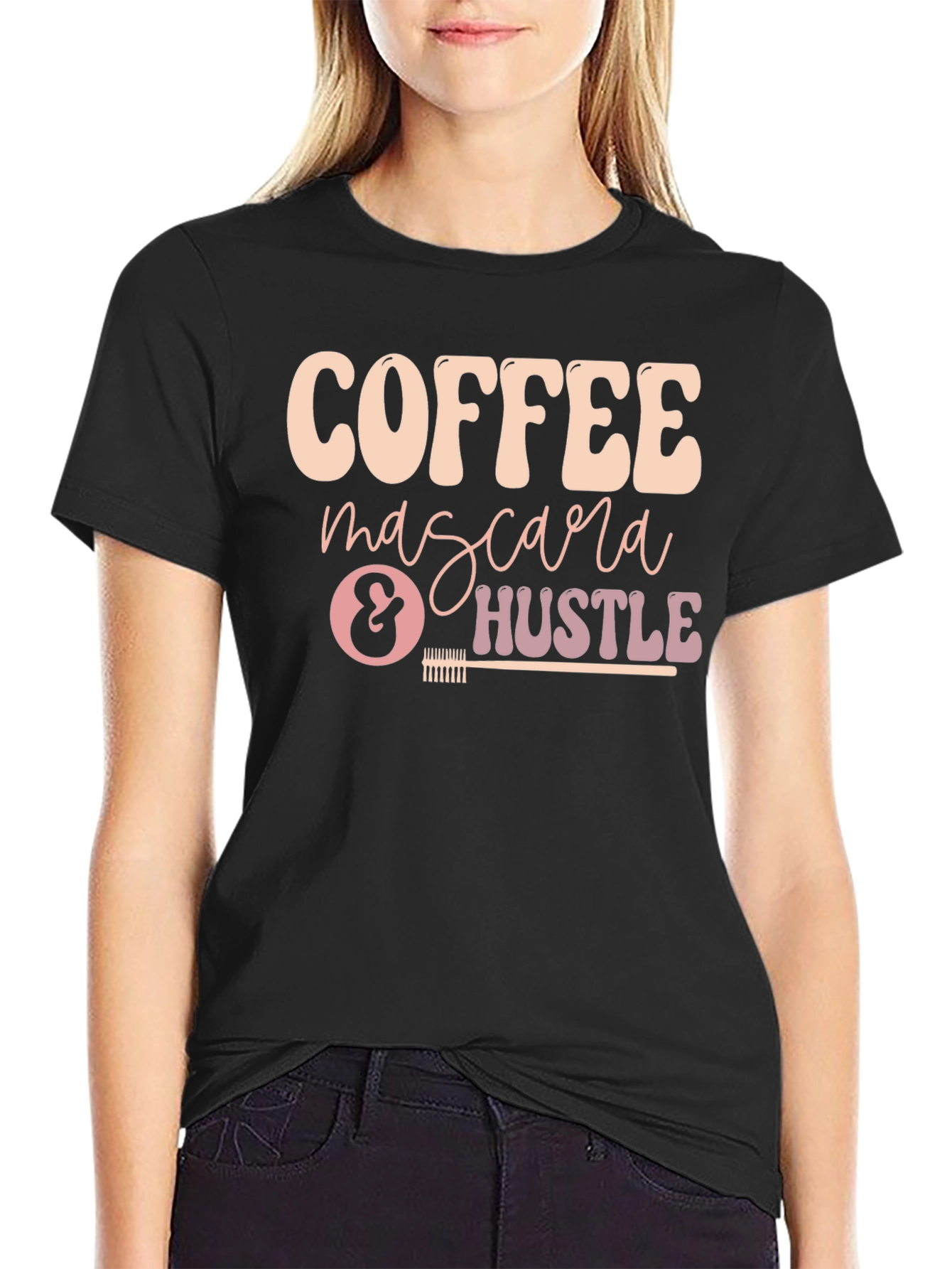Coffee Mascara Hustle Graphic T-Shirt