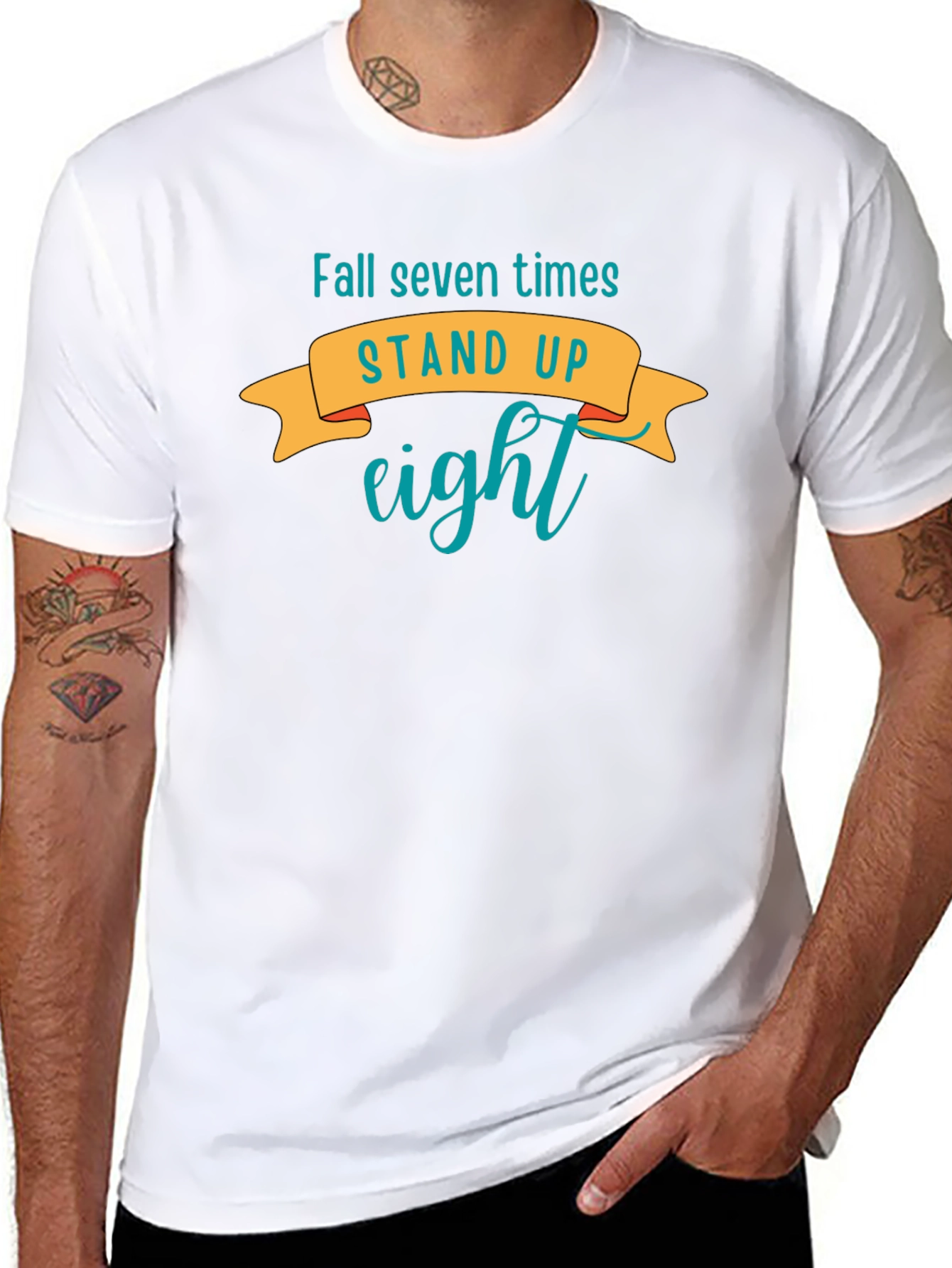 Motivational T-Shirt: Fall Seven Times Stand Up Eight