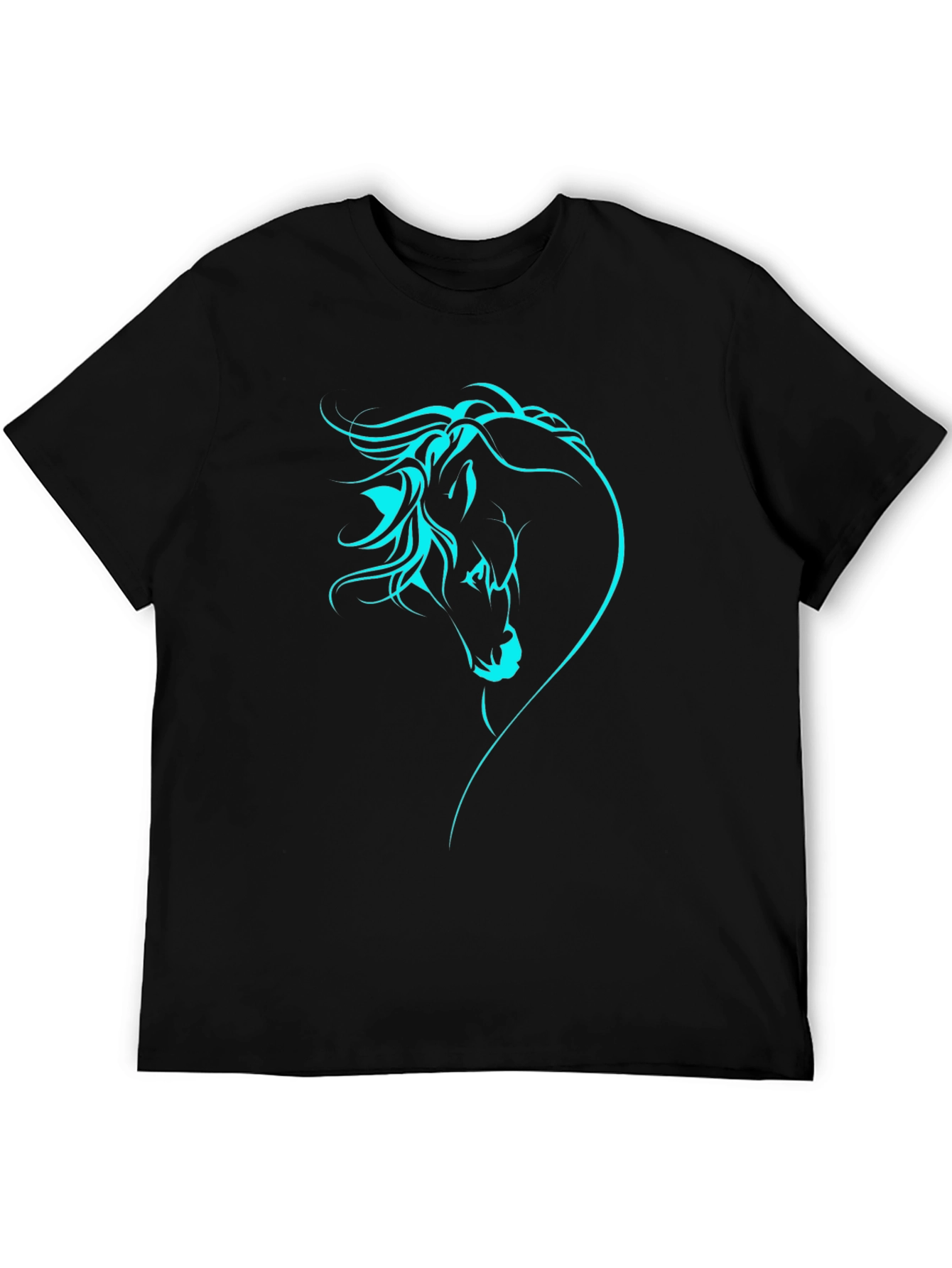 Horse Head Graphic Tee - Stylish Black T-Shirt