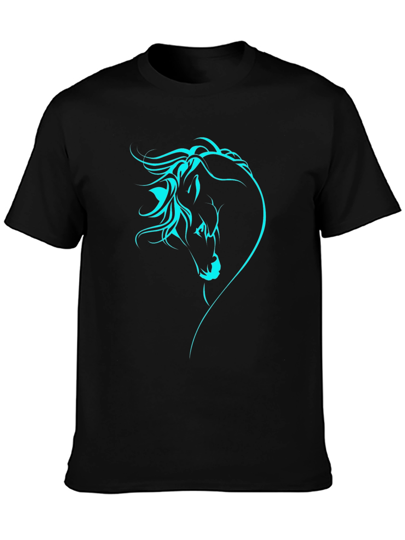 Horse Head Graphic Tee - Stylish Black T-Shirt