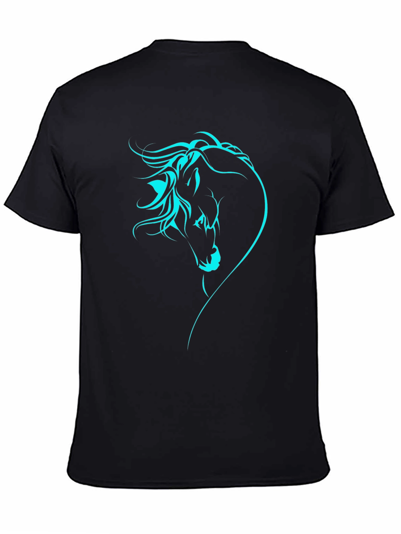 Horse Head Graphic Tee - Stylish Black T-Shirt