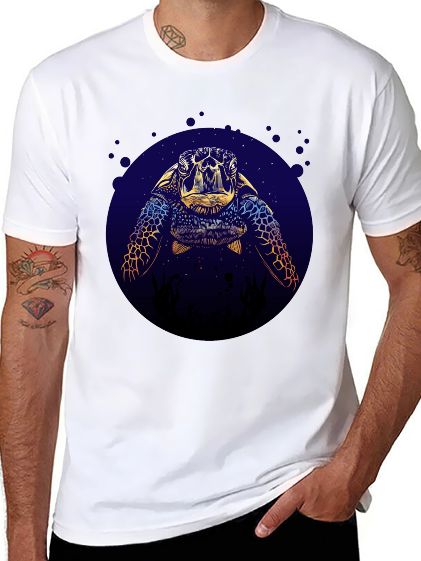Sea Turtle Graphic Tee - Ocean Lovers Black T-Shirt