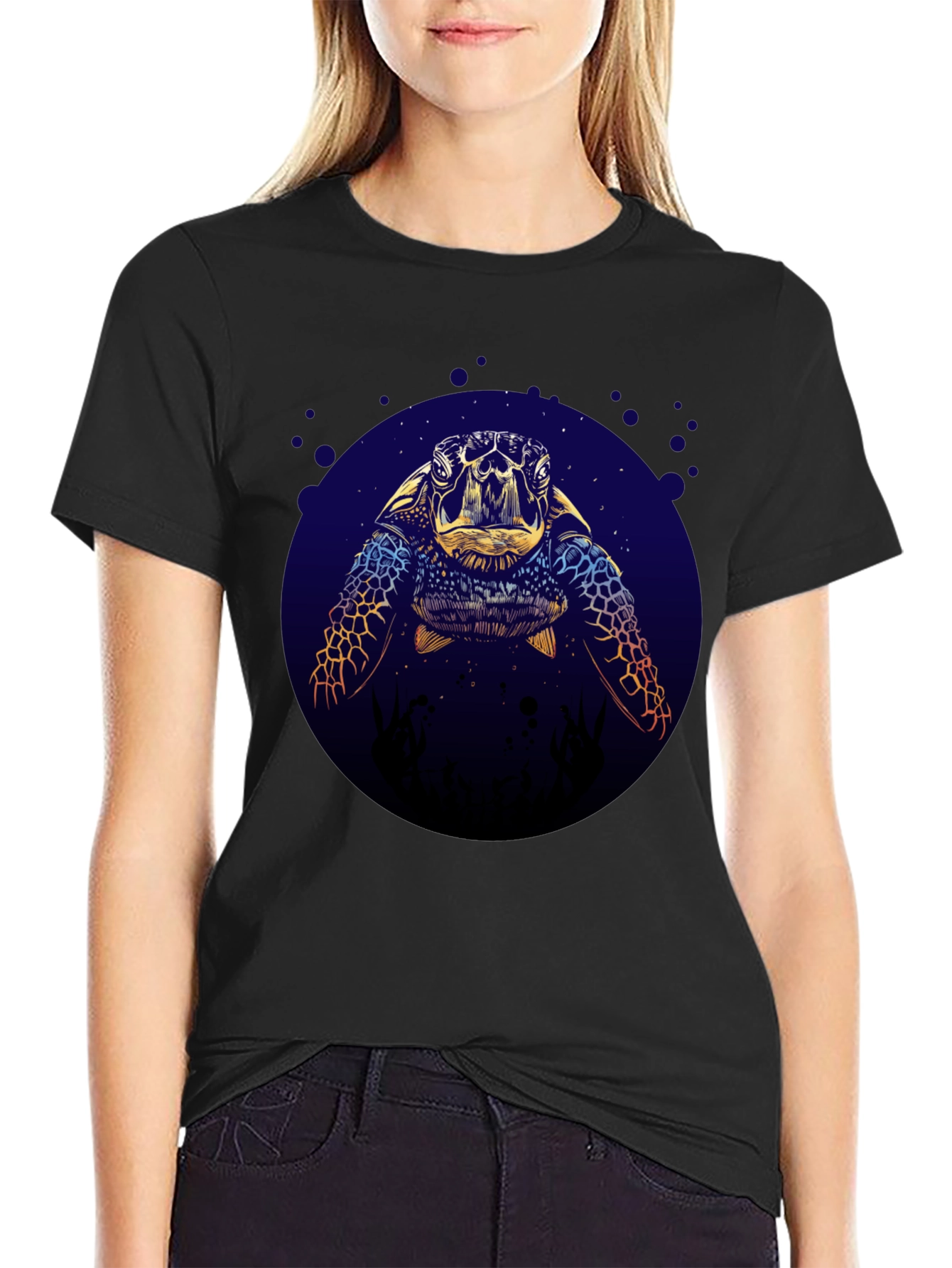 Sea Turtle Graphic Tee - Ocean Lovers Black T-Shirt