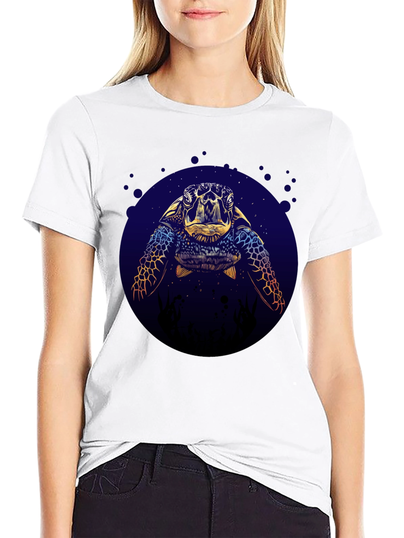 Sea Turtle Graphic Tee - Ocean Lovers Black T-Shirt