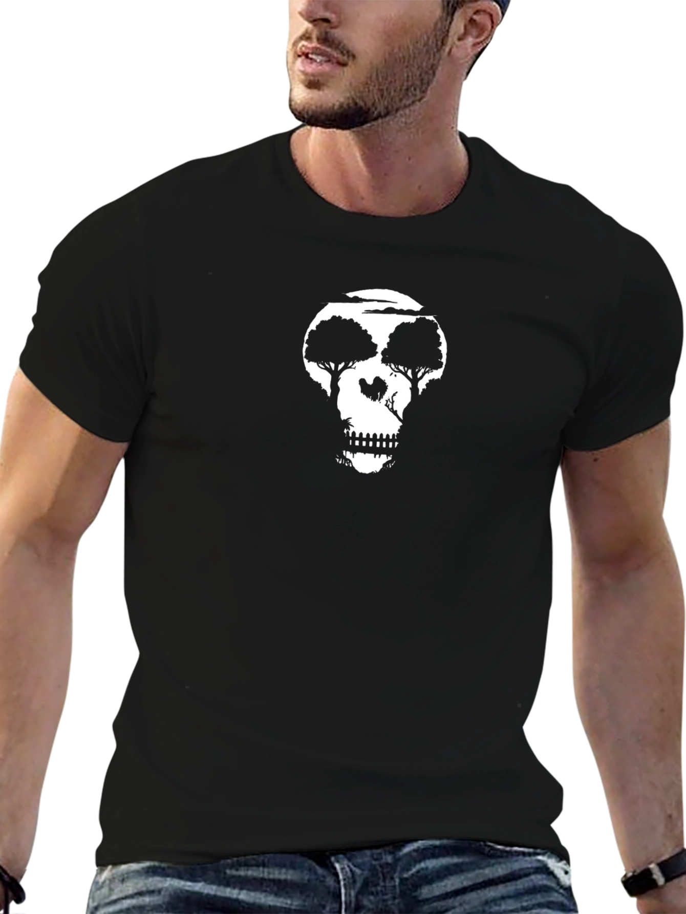 Skull Tree Graphic Tee - Black