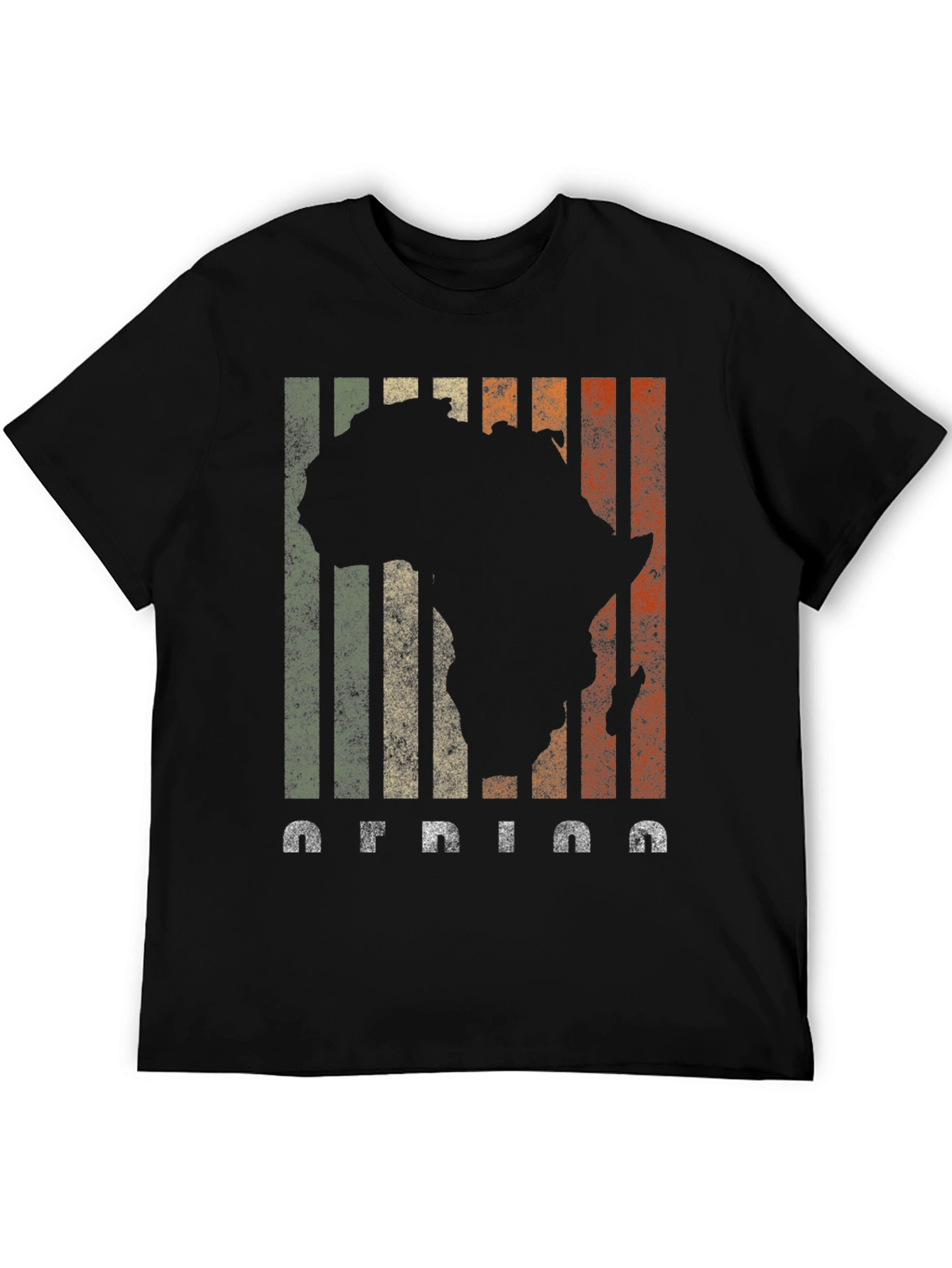 Africa Silhouette Retro Stripe T-Shirt
