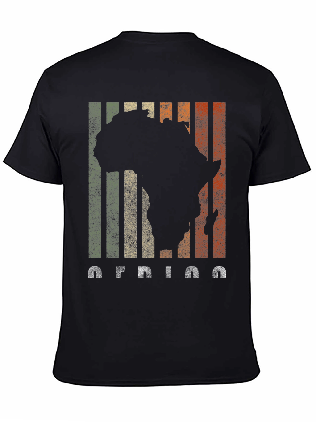 Africa Silhouette Retro Stripe T-Shirt
