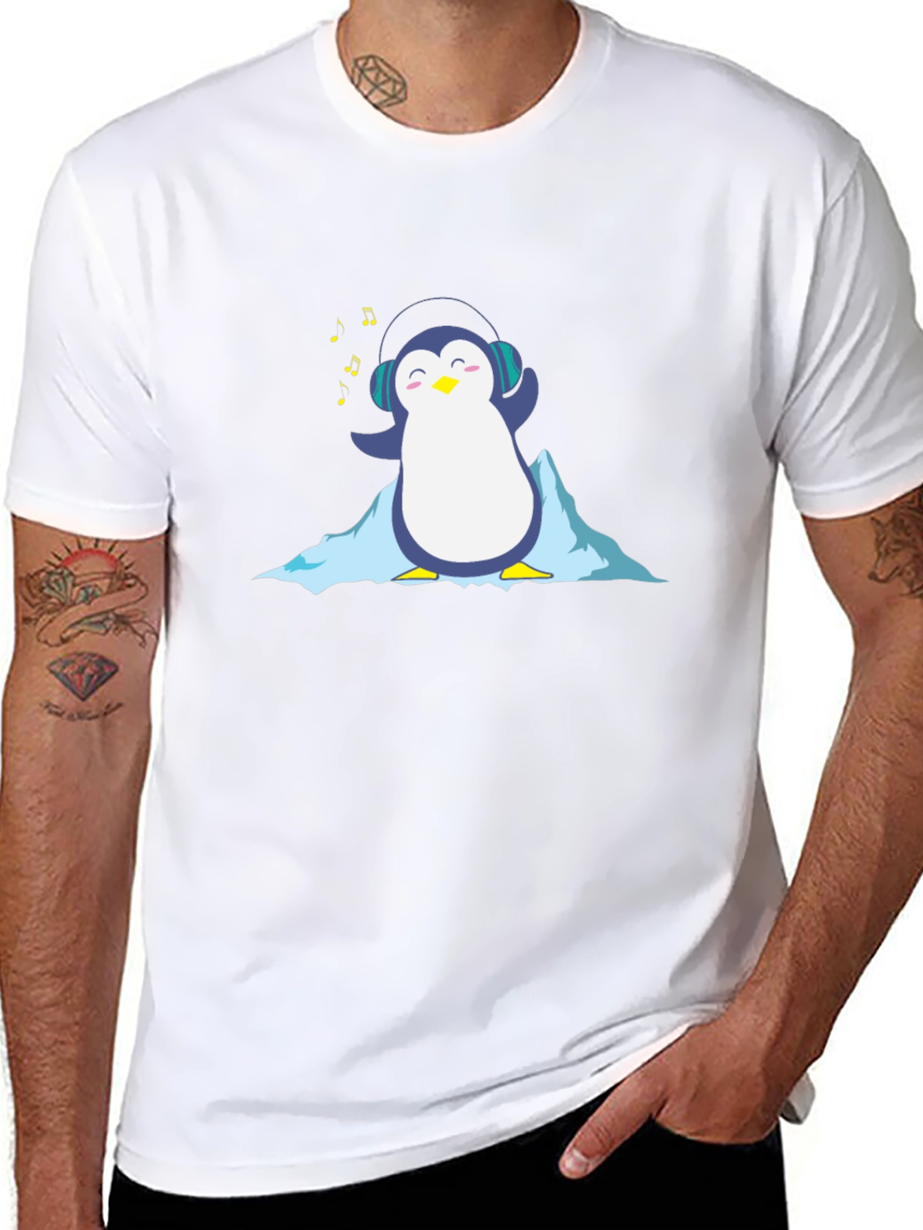 Cool Penguin Music Lover T-Shirt