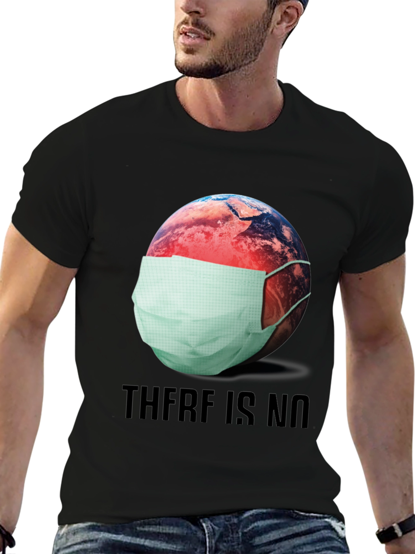 Earth Wearing Mask Graphic T-Shirt