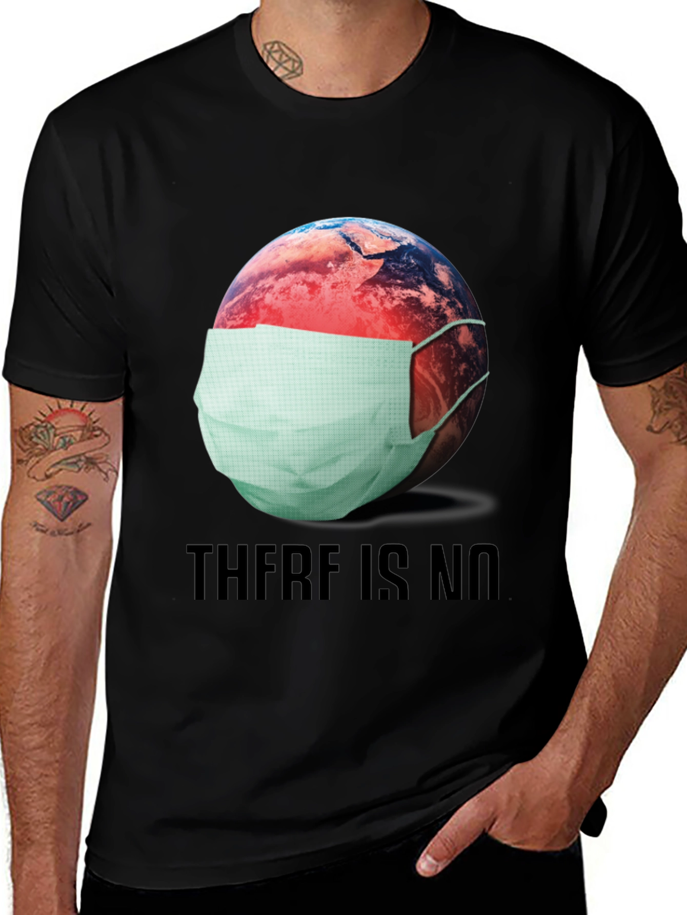Earth Wearing Mask Graphic T-Shirt