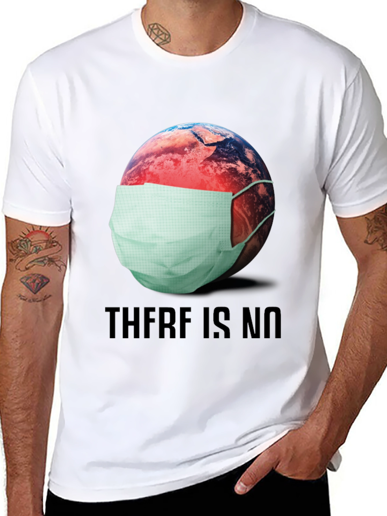 Earth Wearing Mask Graphic T-Shirt