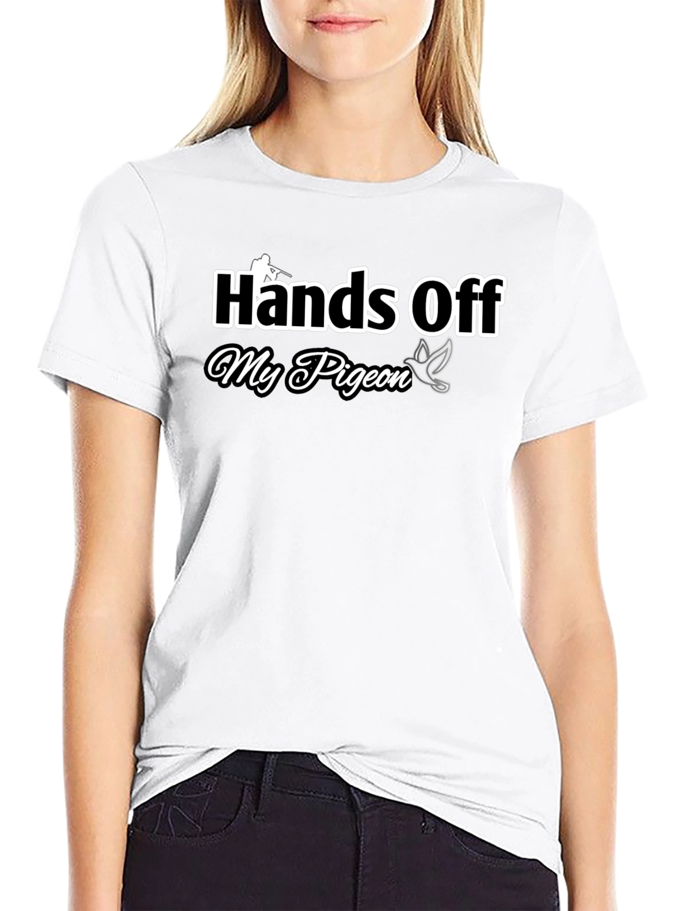 Hands Off My Pigeon Black Graphic Tee