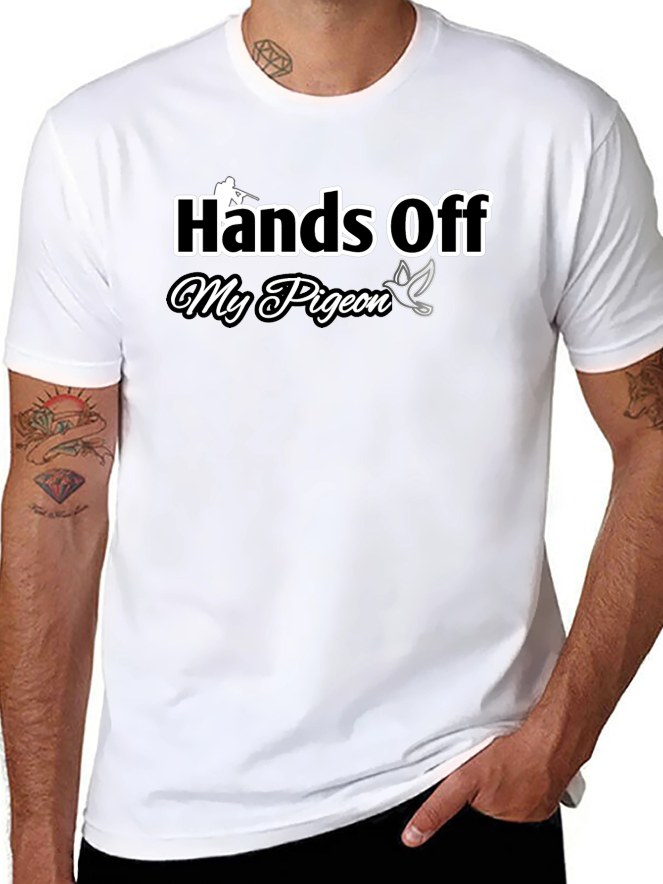 Hands Off My Pigeon Black Graphic Tee