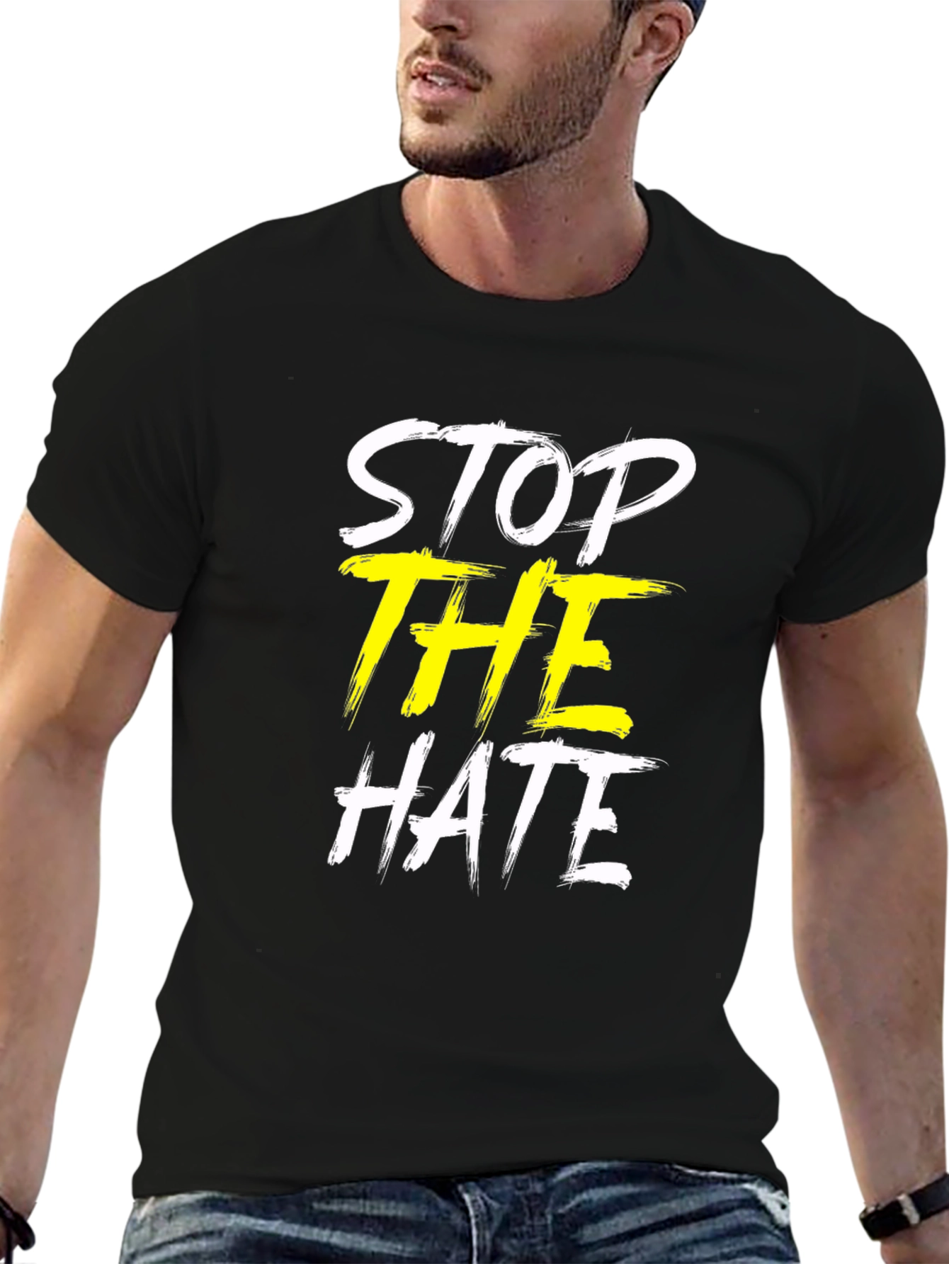Stop the Hate Graphic T-Shirt - Unisex Black Tee