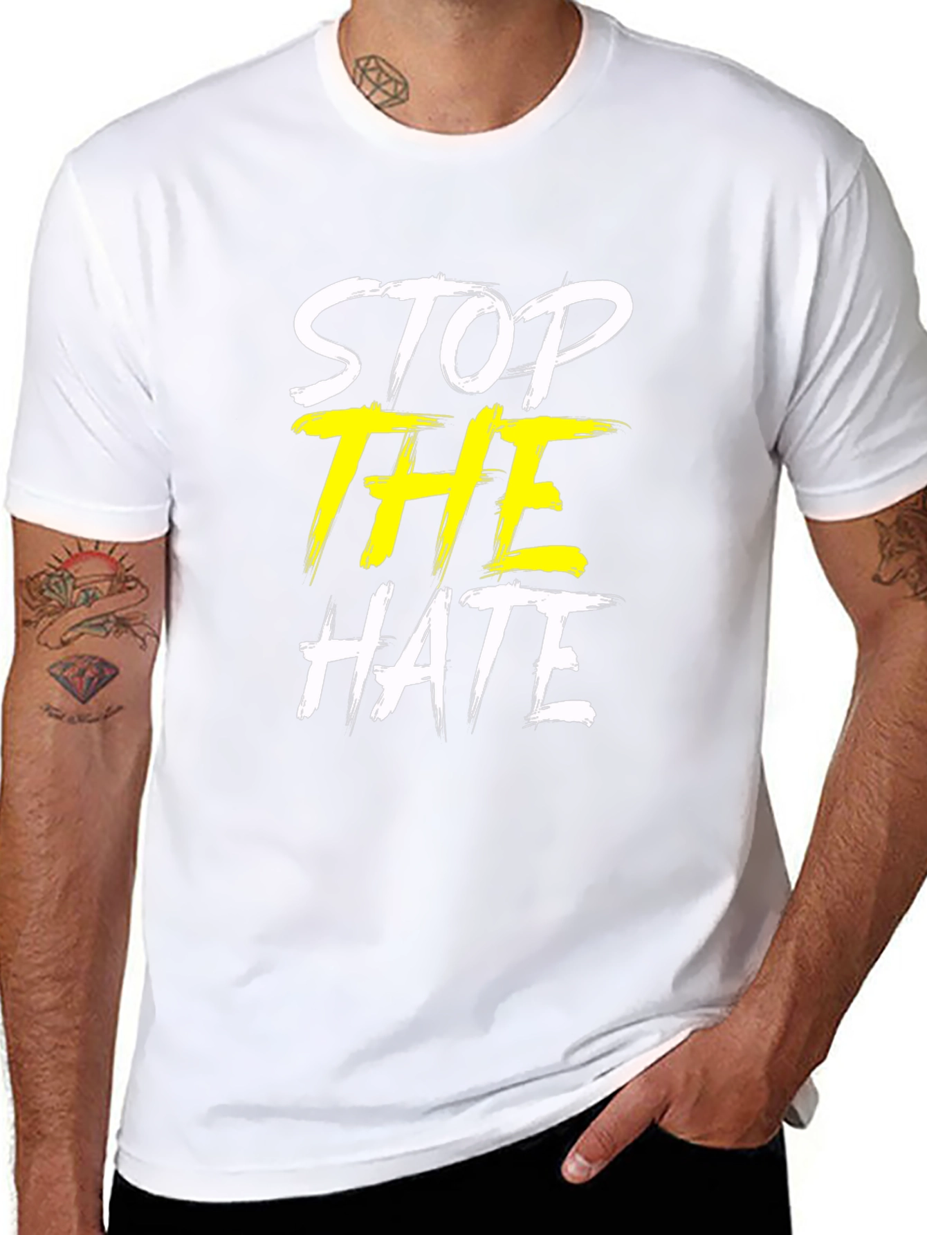 Stop the Hate Graphic T-Shirt - Unisex Black Tee