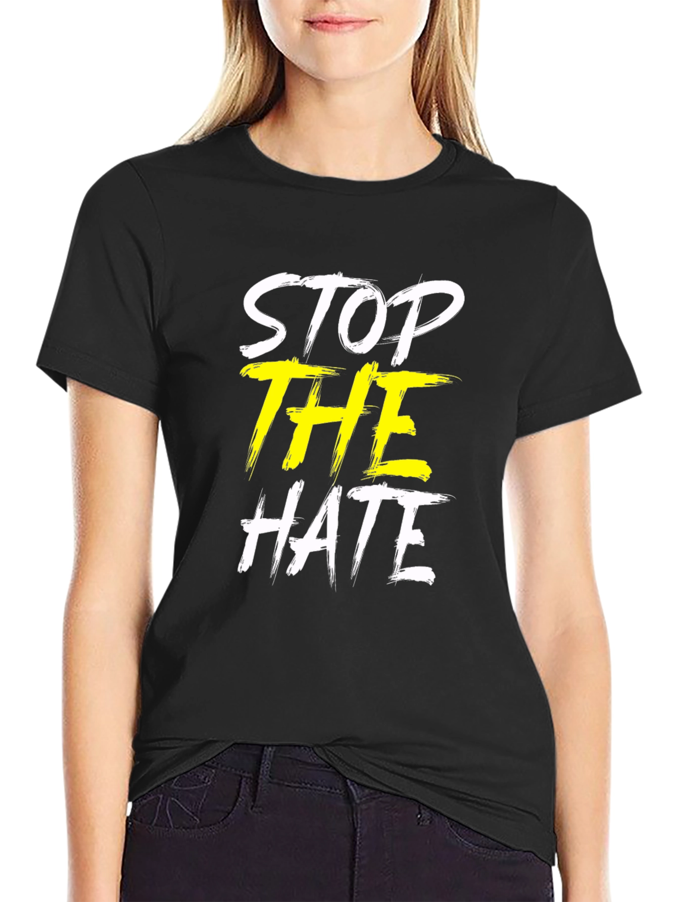 Stop the Hate Graphic T-Shirt - Unisex Black Tee