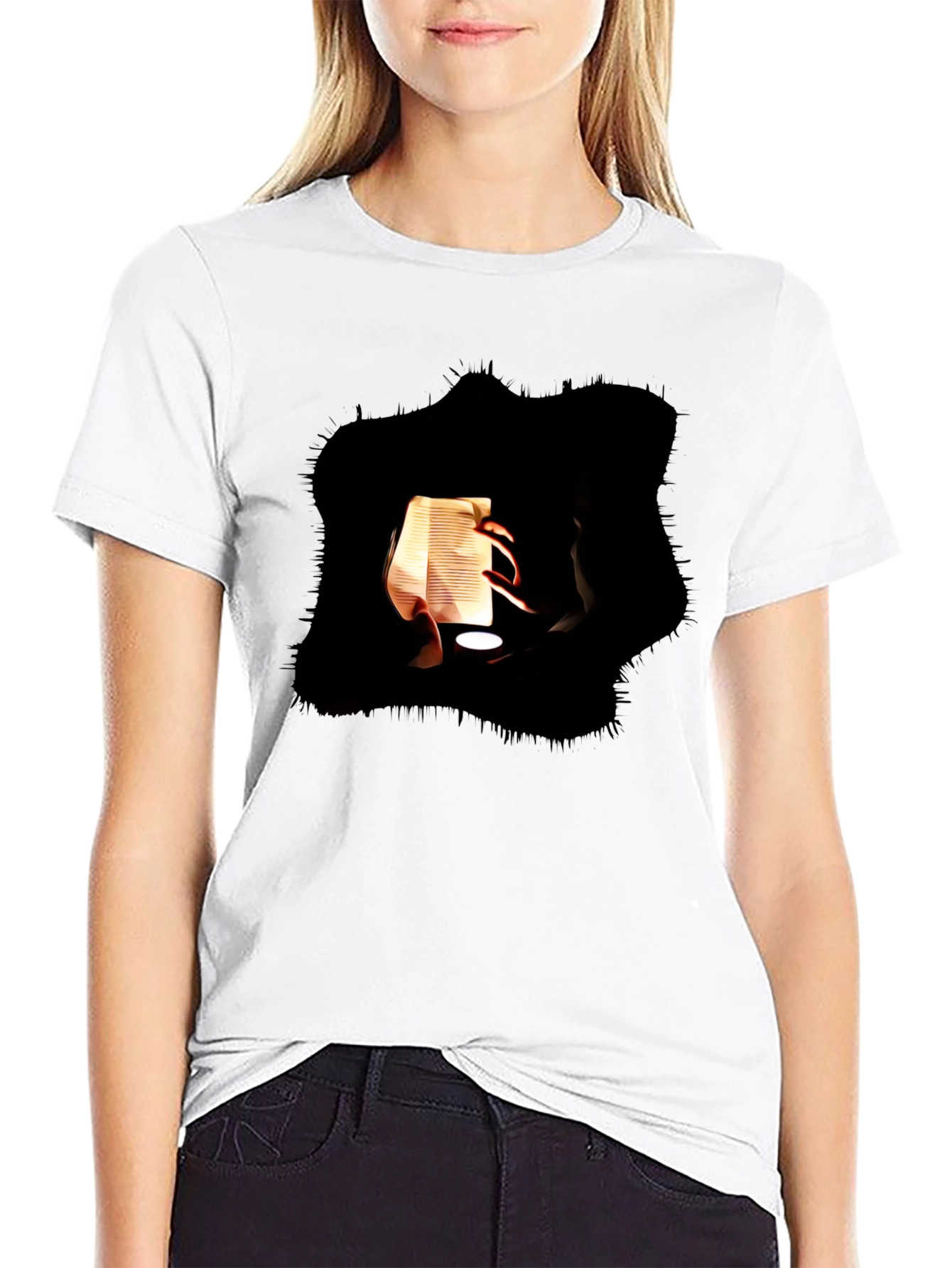 Abstract Art Print Black Cotton Tee