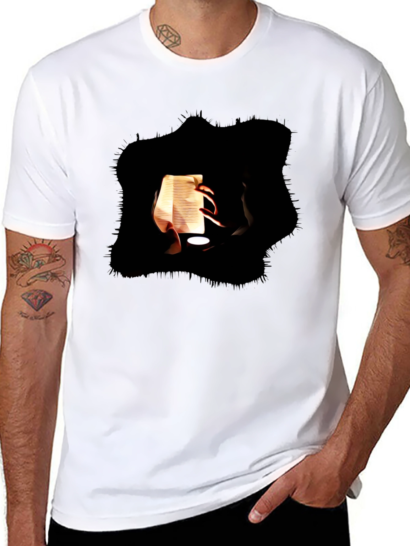 Abstract Art Print Black Cotton Tee