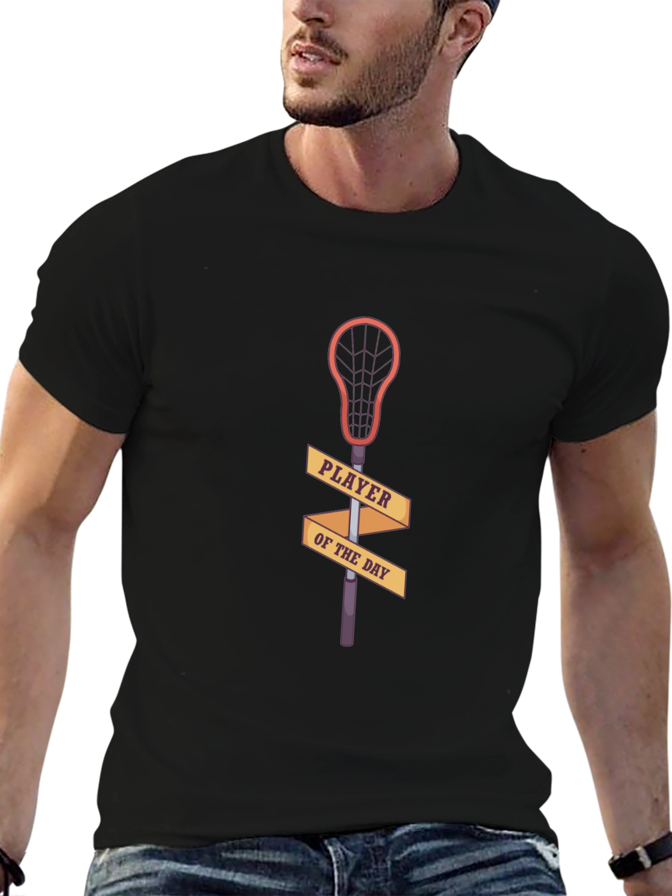 Lacrosse Player of the Day Black T-Shirt