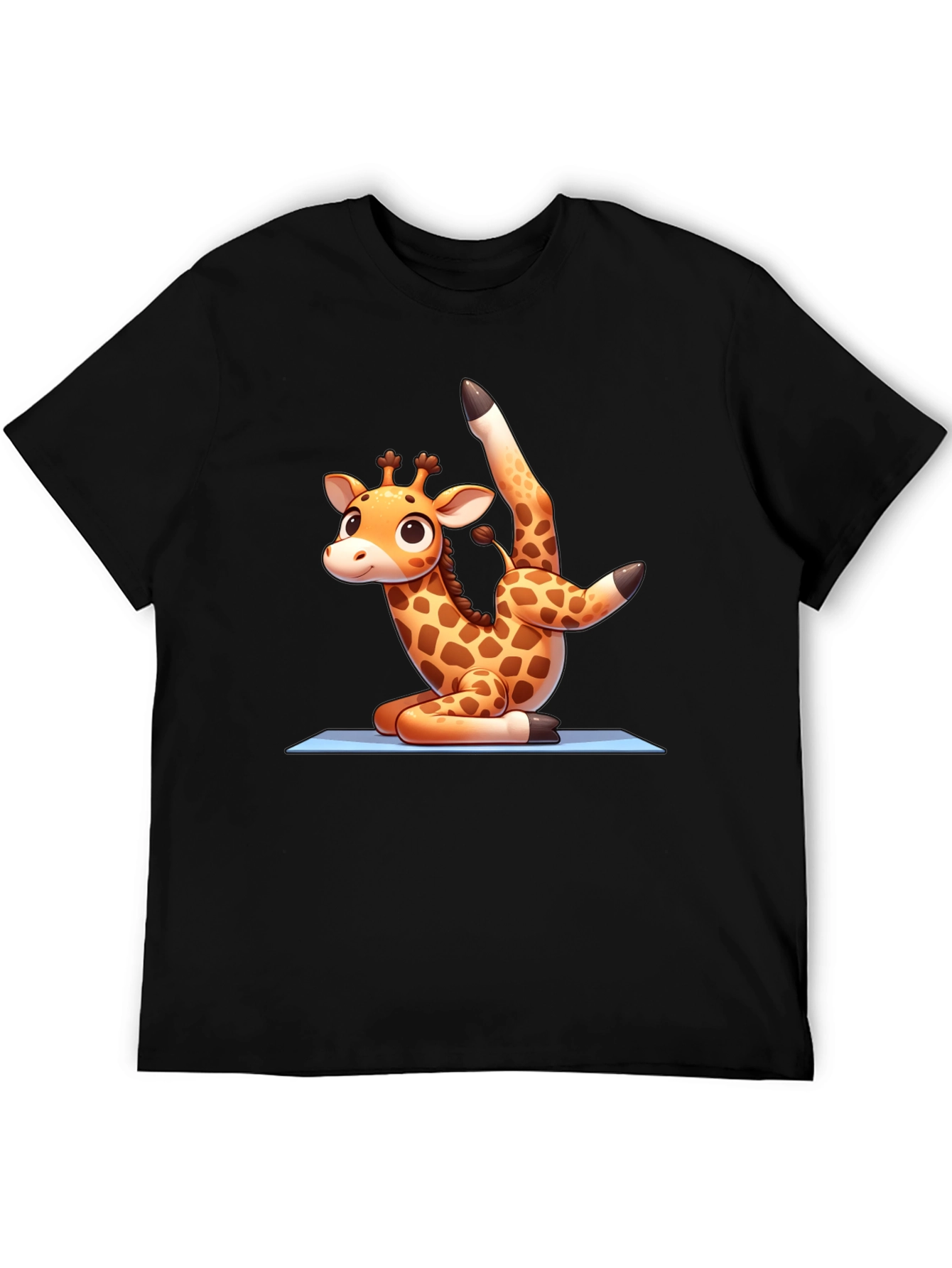 Yoga Giraffe Black T-Shirt