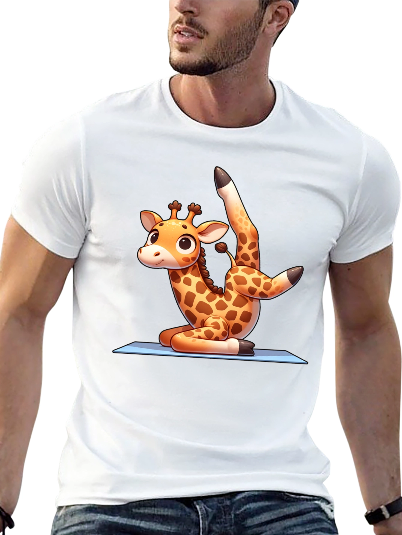 Yoga Giraffe Black T-Shirt