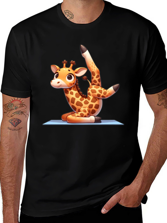 Yoga Giraffe Black T-Shirt