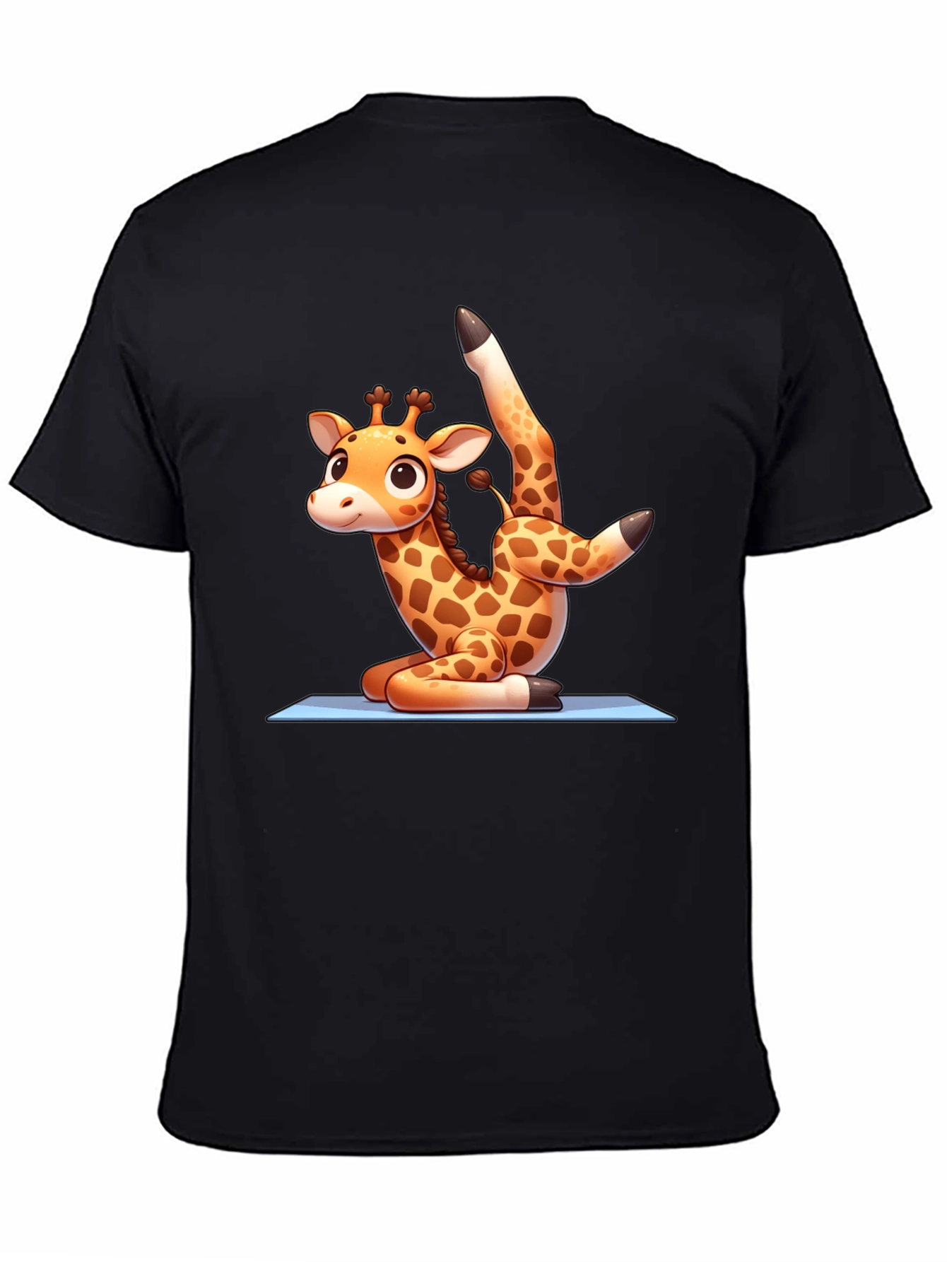 Yoga Giraffe Black T-Shirt